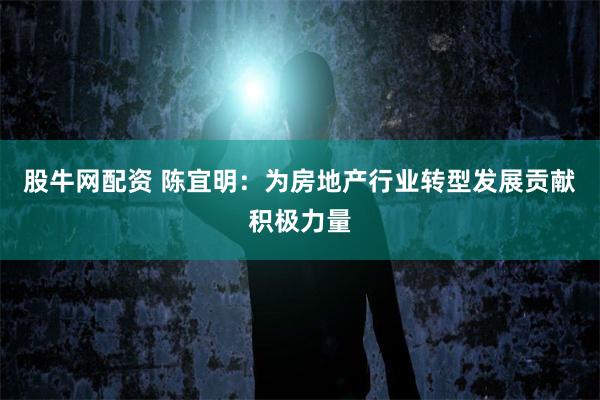 股牛网配资 陈宜明：为房地产行业转型发展贡献积极力量