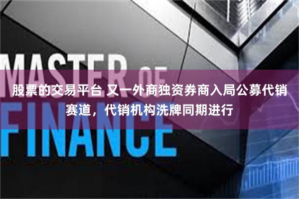 股票的交易平台 又一外商独资券商入局公募代销赛道，代销机构洗牌同期进行