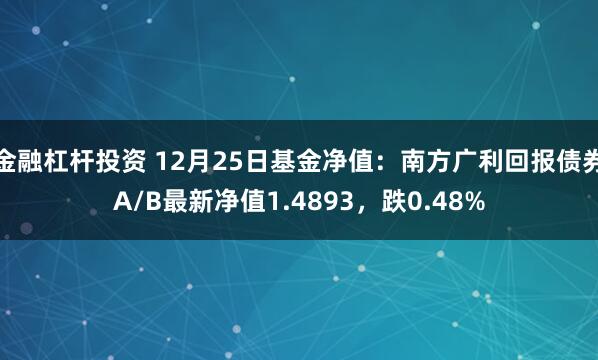 金融杠杆投资 12月25日基金净值：南方广利回报债券A/B最新净值1.4893，跌0.48%