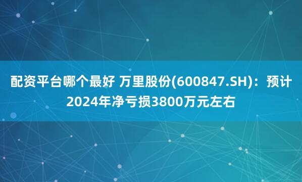 配资平台哪个最好 万里股份(600847.SH)：预计2024年净亏损3800万元左右